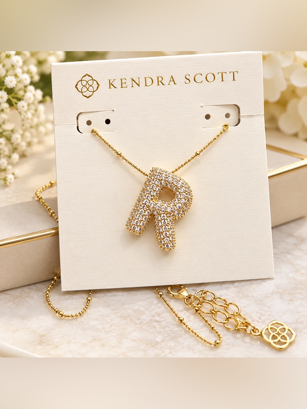Kendra Scott Gold and Silver 'R' Pendant Necklace